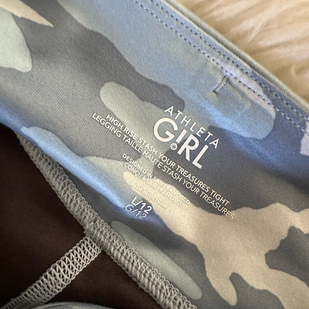 Athleta girl Stash your treasures tight gray camo high rise leggings P NWT - Picture 4 of 7
